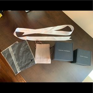 2 David Yurman boxes/ribbon/pouch/cleaning cloth